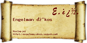 Engelman Ákos névjegykártya